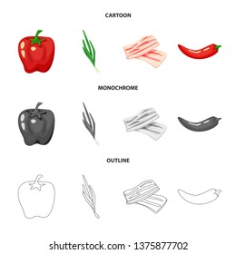 Vector illustration of taste and product logo. Collection of taste and cooking stock symbol for web.