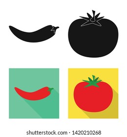 Vector illustration of taste and product logo. Collection of taste and cooking stock symbol for web.