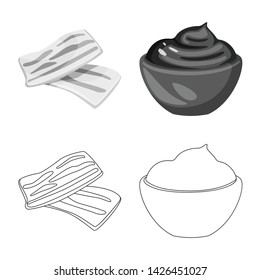 Vector illustration of taste and product logo. Collection of taste and cooking stock vector illustration.