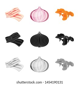 Vector illustration of taste and product logo. Set of taste and cooking stock vector illustration.