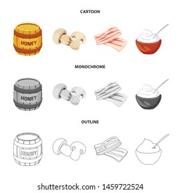 Vector illustration of taste and product logo. Set of taste and cooking vector icon for stock.