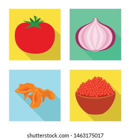 Vector illustration of taste and product logo. Set of taste and cooking stock symbol for web.