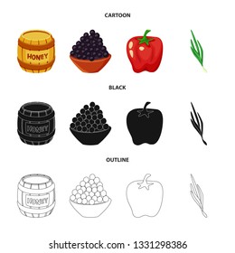 Vector illustration of taste and product sign. Set of taste and cooking stock vector illustration.