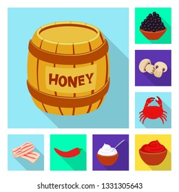 Vector illustration of taste and product sign. Collection of taste and cooking stock vector illustration.