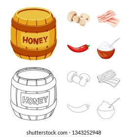 Vector illustration of taste and product sign. Collection of taste and cooking vector icon for stock.