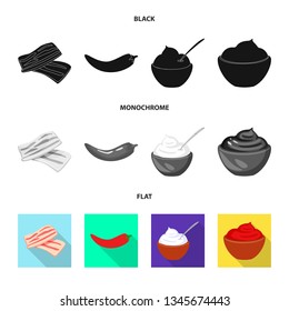Vector illustration of taste and product sign. Collection of taste and cooking stock vector illustration.