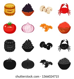 Vector illustration of taste and product sign. Collection of taste and cooking stock vector illustration.