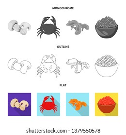 Vector illustration of taste and product sign. Collection of taste and cooking vector icon for stock.