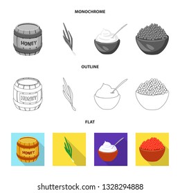 Vector illustration of taste and product symbol. Set of taste and cooking vector icon for stock.