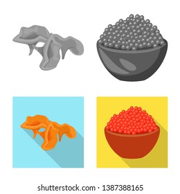 Vector illustration of taste and product symbol. Collection of taste and cooking vector icon for stock.