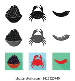 Vector illustration of taste and product symbol. Collection of taste and cooking stock vector illustration.