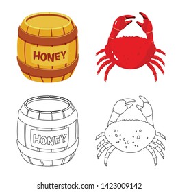 Vector illustration of taste and product symbol. Collection of taste and cooking stock vector illustration.