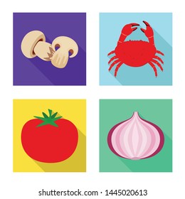 Vector illustration of taste and product symbol. Collection of taste and cooking stock vector illustration.