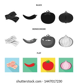 Vector illustration of taste and product symbol. Collection of taste and cooking stock vector illustration.