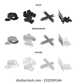 Vector illustration of taste and seasonin icon. Set of taste and organic   stock symbol for web.