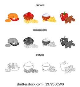 Vector illustration of taste and seasonin icon. Set of taste and organic   stock symbol for web.