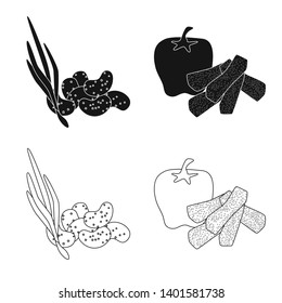 Vector illustration of taste and seasonin icon. Set of taste and organic   stock vector illustration.