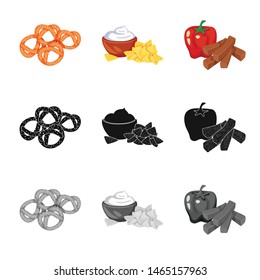 Vector illustration of taste and seasonin icon. Collection of taste and organic stock symbol for web.