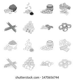 Vector illustration of taste and seasonin icon. Set of taste and organic stock symbol for web.