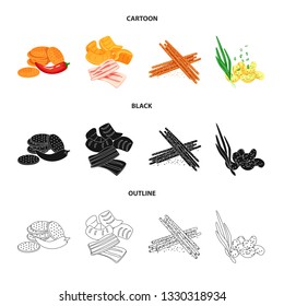 Vector illustration of taste and seasonin logo. Set of taste and organic   stock symbol for web.
