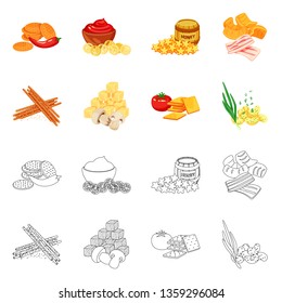 Vector illustration of taste and seasonin logo. Set of taste and organic   stock vector illustration.