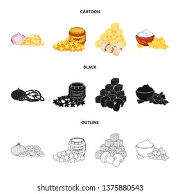 Vector illustration of taste and seasonin logo. Set of taste and organic   stock symbol for web.