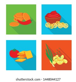 Vector illustration of taste and seasonin logo. Collection of taste and organic stock symbol for web.