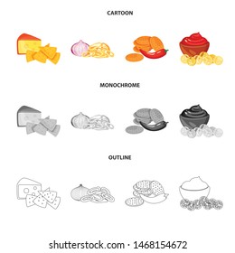 Vector illustration of taste and seasonin logo. Collection of taste and organic stock vector illustration.