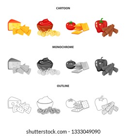 Vector illustration of taste and seasonin sign. Set of taste and organic   stock symbol for web.