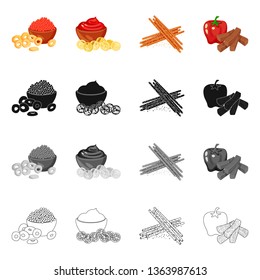 Vector illustration of taste and seasonin sign. Collection of taste and organic   stock symbol for web.