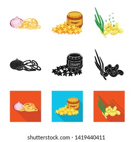 Vector illustration of taste and seasonin sign. Collection of taste and organic   stock vector illustration.
