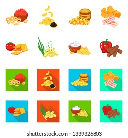 Vector illustration of taste and seasonin symbol. Set of taste and organic   stock vector illustration.