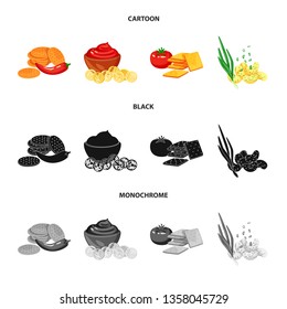 Vector illustration of taste and seasonin symbol. Set of taste and organic   stock vector illustration.