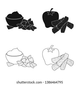 Vector illustration of taste and seasonin symbol. Collection of taste and organic   stock symbol for web.