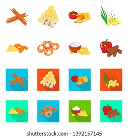 Vector illustration of taste and seasonin symbol. Collection of taste and organic   stock symbol for web.