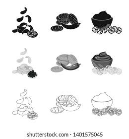 Vector illustration of taste and seasonin symbol. Set of taste and organic   stock symbol for web.