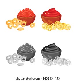 Vector illustration of taste and seasonin symbol. Collection of taste and organic stock vector illustration.