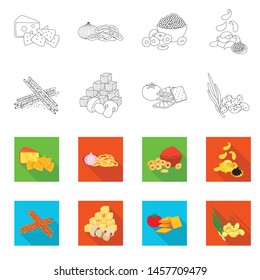 Vector illustration of taste and seasonin symbol. Set of taste and organic vector icon for stock.