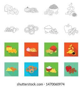 Vector illustration of taste and seasonin symbol. Set of taste and organic vector icon for stock.