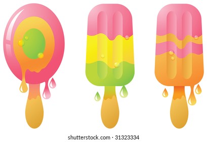 Vector illustration of tasty fruit ice-cream.