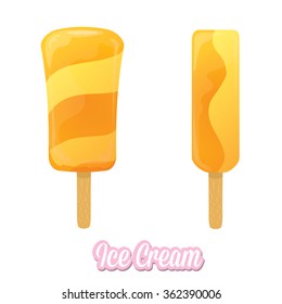 vector illustration of tasty ice cream isolated on white background