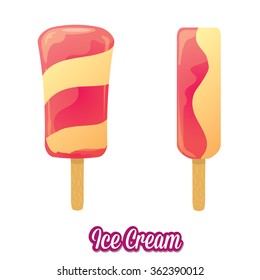 vector illustration of tasty ice cream isolated on white background
