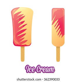 vector illustration of tasty ice cream isolated on white background