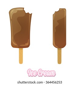 vector illustration of tasty ice cream isolated on white background