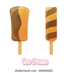 vector illustration of tasty ice cream isolated on white background