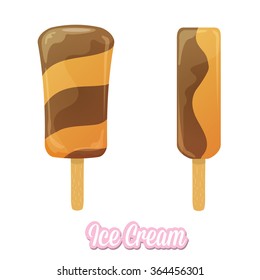 vector illustration of tasty ice cream isolated on white background