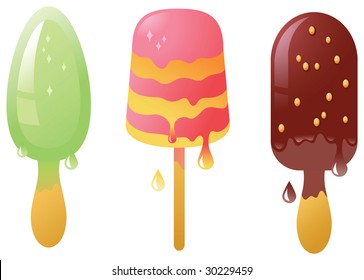 Vector illustration of tasty ice-cream. Created in Adobe Illustrator. All colors are global. Only simple gradients used.
