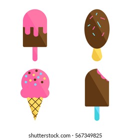 Vector illustration of tasty ice-creams set