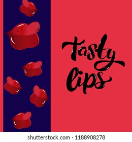 vector Illustration of tasty  red lips