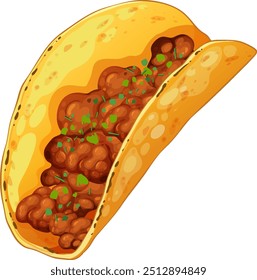 Vector illustration of a tasty taco